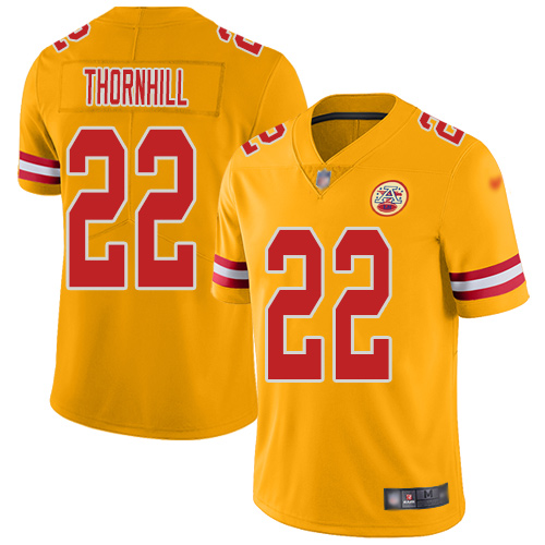 Men Kansas City Chiefs #22 Thornhill Juan Limited Gold Inverted Legend Football Nike NFL Jersey->youth nfl jersey->Youth Jersey